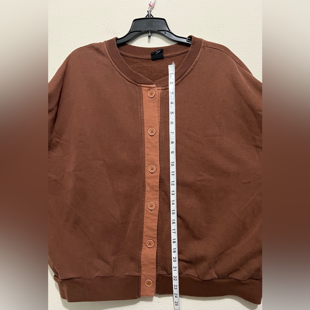 PacSun Brown Button-Up Sweater - Picture 3 of 5